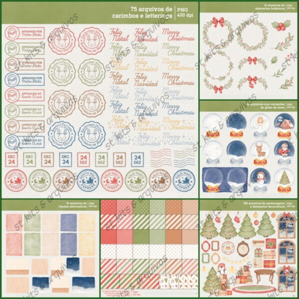 Kit Digital Natal dos Sonhos em Aquarela - Image 3