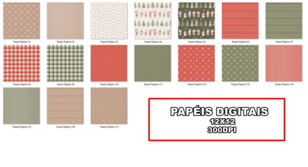 Kit Digital Natal no Bosque Aquarela - Image 3