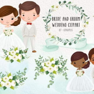 Kit Digital Noivos Casamento Aquarela Floral 18 Png -cód.58