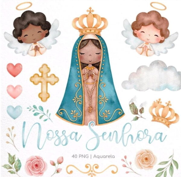 Kit Digital Nossa Senhora Aparecida Aquarela 03
