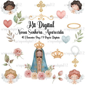 Kit Digital - Nossa Senhora Aparecida Aquarela