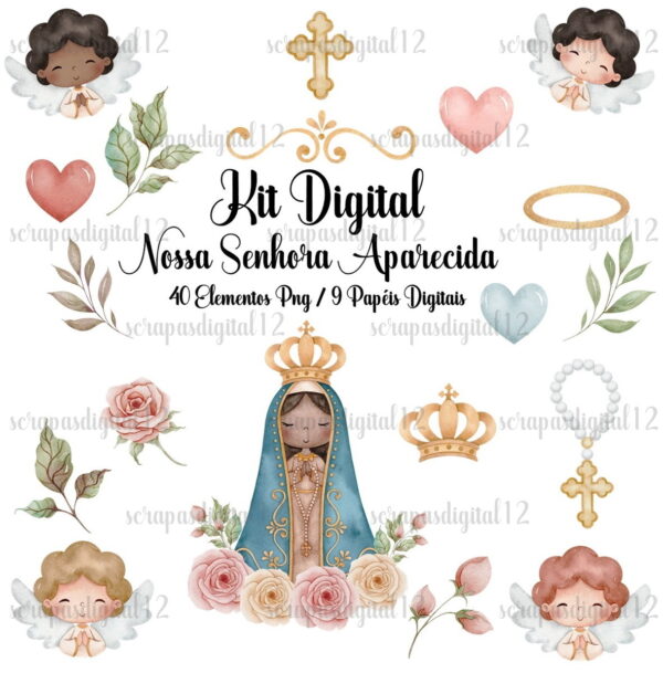 Kit Digital - Nossa Senhora Aparecida Aquarela