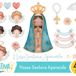 Kit Digital - Nossa Senhora Aparecida Aquarela