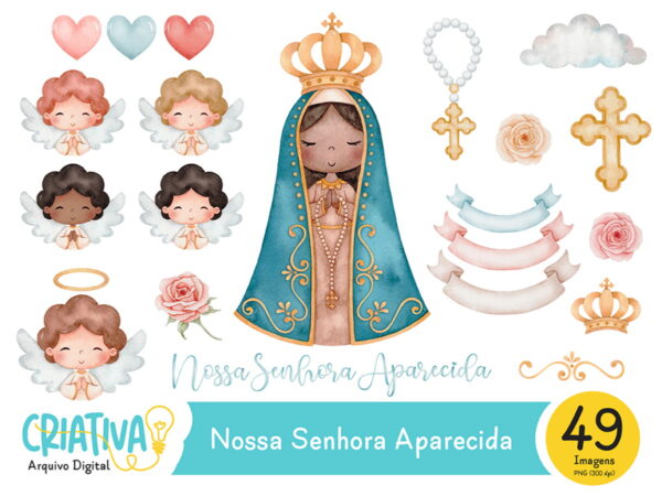 Kit Digital - Nossa Senhora Aparecida Aquarela
