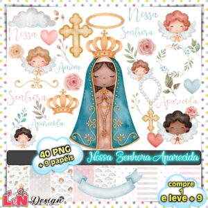 Kit Digital Nossa Senhora Aparecida Aquarela