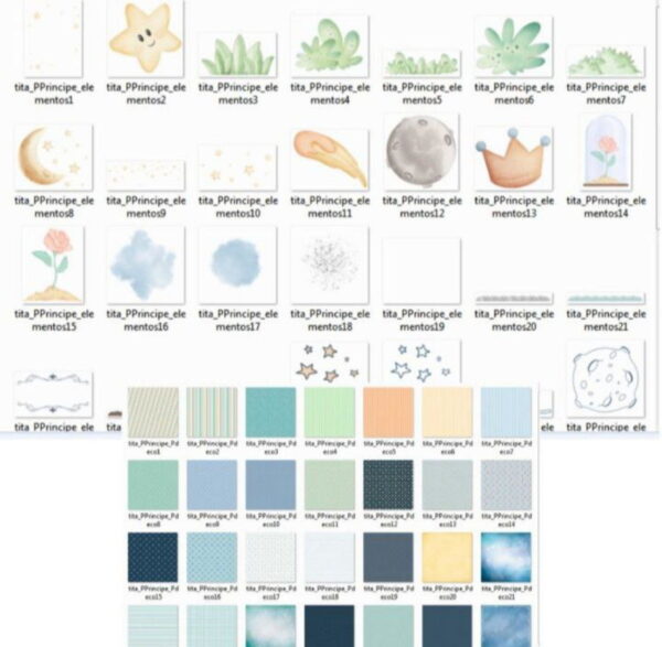 Kit Digital o Pequeno Príncipe Aquarelado/+20kits Cod:4493 - Image 4