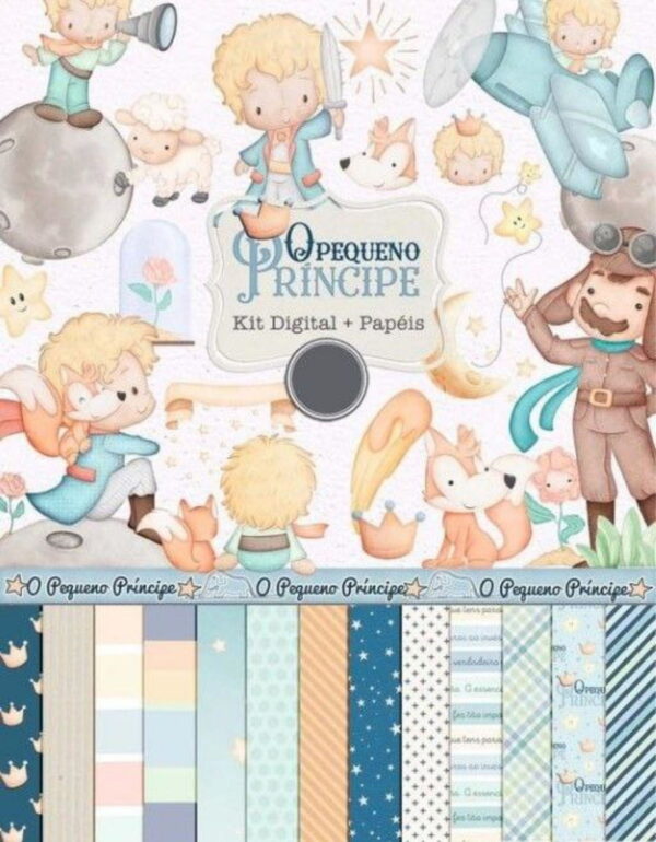 Kit Digital o Pequeno Príncipe Aquarelado/+20kits Cod:4493