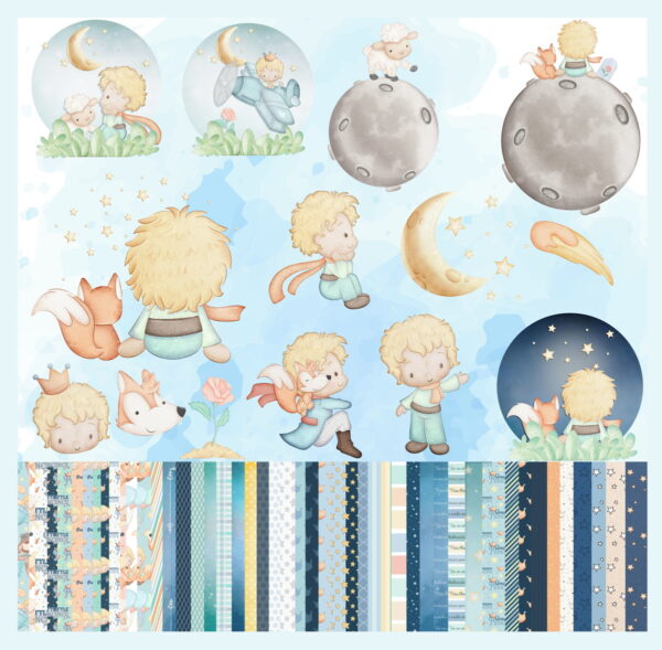 Kit Digital o Pequeno Principe Cute Aquarela Fofinho Png - Image 2