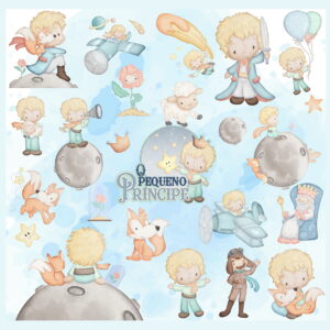 Kit Digital o Pequeno Principe Cute Aquarela Fofinho Png