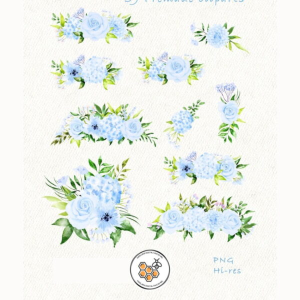Kit Digital Ovelhinha Azul Aquarela Premium - Baby Lamb Blue - Imagem 5