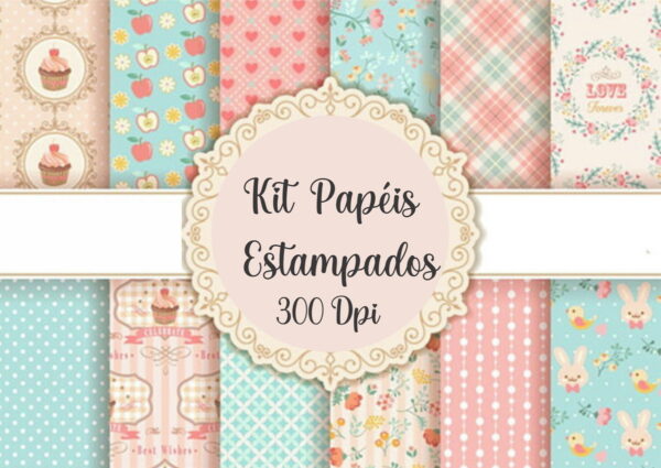 Kit Digital Papéis Estampados