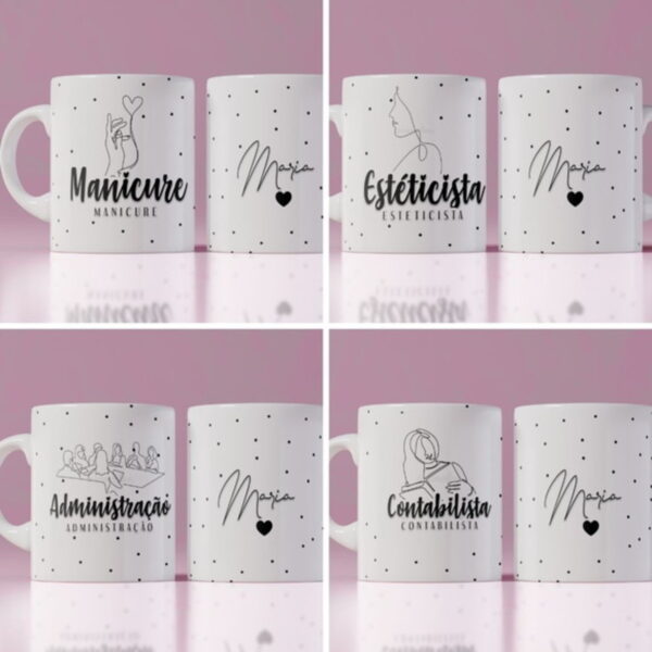Kit Digital para Sublimação Canecas Profissões - Psd e Png - Image 3