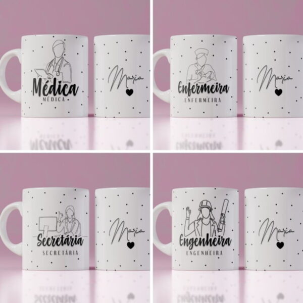 Kit Digital para Sublimação Canecas Profissões - Psd e Png - Image 4