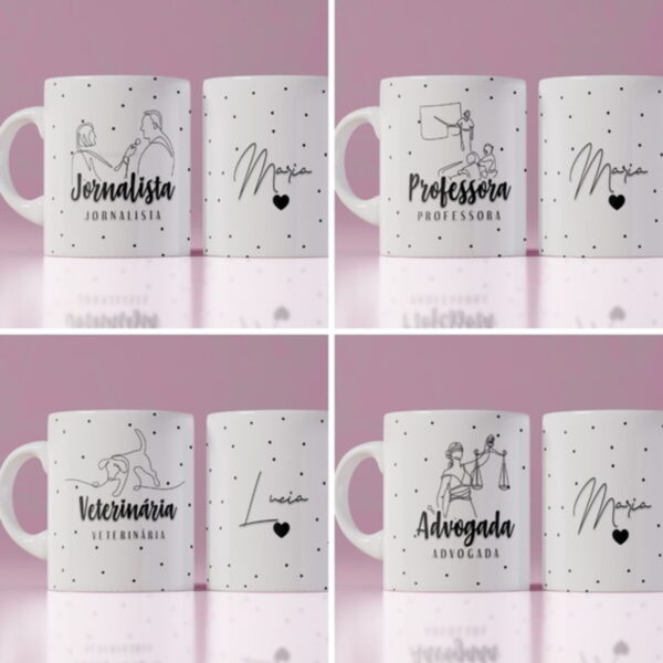 Kit Digital para Sublimação Canecas Profissões - Psd e Png - Image 2