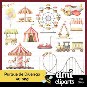 Kit Digital Parque De Diversões Aquarela