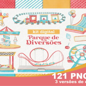 Kit Digital Parque de Diversões Aquarela