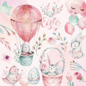 Kit Digital Páscoa Aquarela + Brinde #25