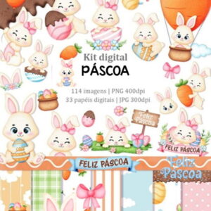 Kit Digital Páscoa Coelhinho Png