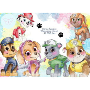 Kit Digital Patrulha Canina Aquarela #0012