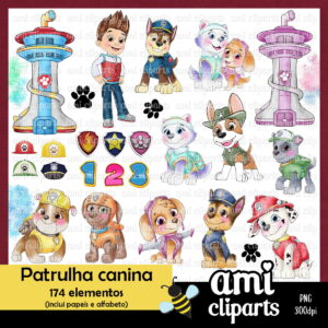 Kit Digital Patrulha Canina Aquarela