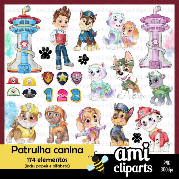 Kit Digital Patrulha Canina Aquarela