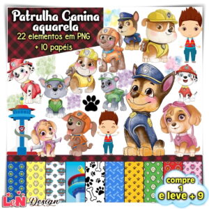 Kit Digital Patrulha Canina Aquarela