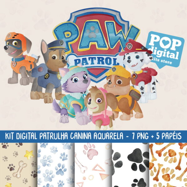 Kit Digital Patrulha Canina Aquarela
