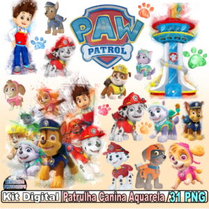 Kit Digital Patrulha Canina Aquarela