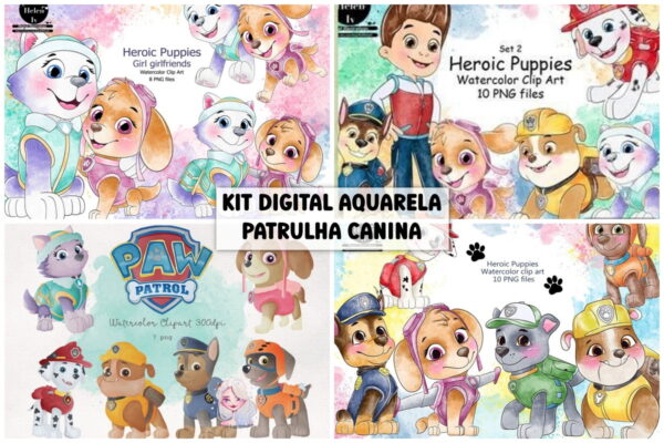 Kit Digital Patrulha Canina (aquarela)