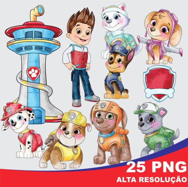 Kit Digital Patrulha Canina Aquarela