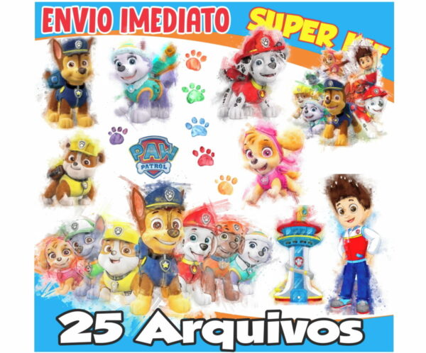 Kit Digital Patrulha Canina Aquarela