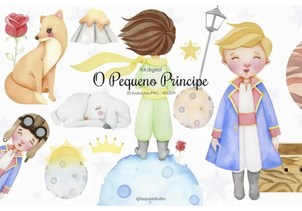 Kit Digital - Pequeno Principe Aquarela (2 em 1) - Image 2