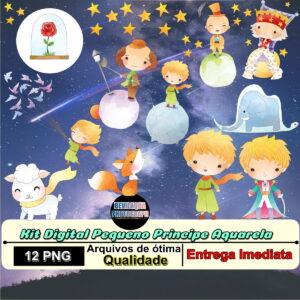 Kit Digital Pequeno Príncipe Aquarela