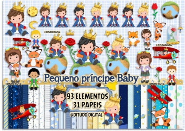 Kit Digital Pequeno Príncipe Png- Scrapbook