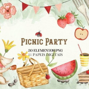 Kit Digital Picnic Aquarela