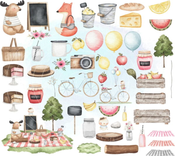 Kit Digital - Piquenique Aquarela (cod. 0246)