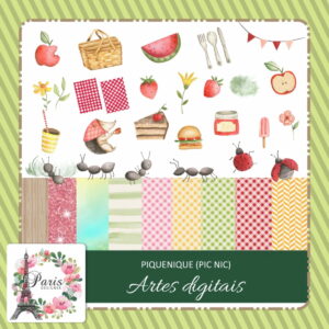 Kit Digital Piquenique Pic Nic Aquarela - Digital