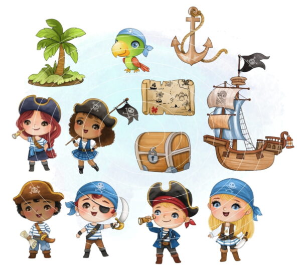 Kit Digital - Piratas Aquarela (cod. 0019)