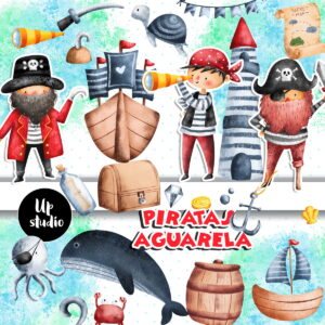 Kit Digital Piratas Aquarela 03