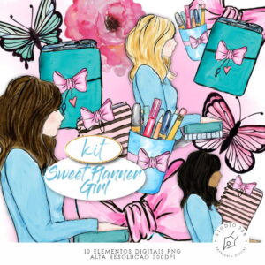 Kit Digital Planner Agenda Floral Aquarela 10 PNG -C.16