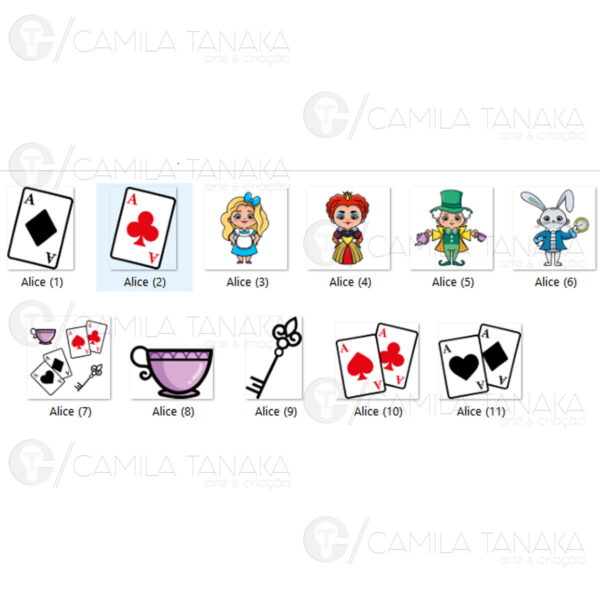 Kit Digital Png Alice Aquarela 12 (pague 1 Leve 3) - Imagem 2