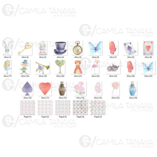 Kit Digital Png Alice Aquarela 2 (pague 1 Leve 3) - Imagem 2