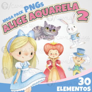Kit Digital Png Alice Aquarela 2 (pague 1 Leve 3)