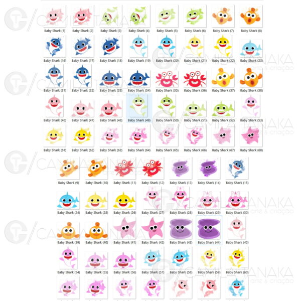 Kit Digital Png Baby Shark Aquarela 2 (pague 1 Leve 3) - Image 2