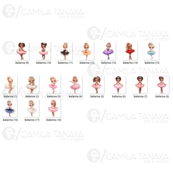 Kit Digital Png Bailarina Aquarela 12 (pague 1 Leve 3) - Imagem 2