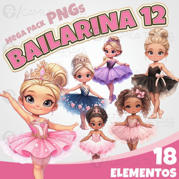 Kit Digital Png Bailarina Aquarela 12 (pague 1 Leve 3)