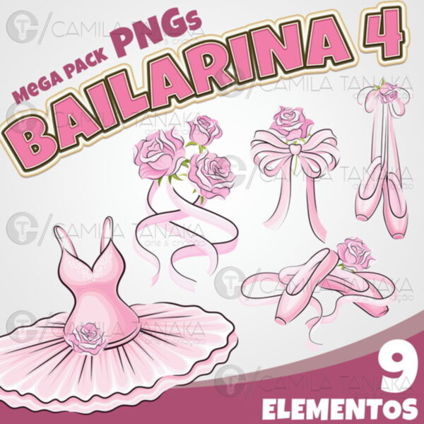 Kit Digital Png Bailarina Aquarela 4 (pague 1 Leve 3)