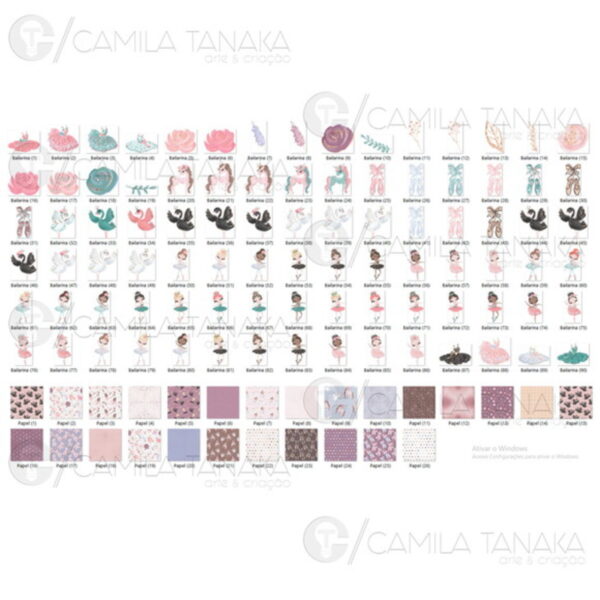 Kit Digital Png Bailarina Aquarela 7 (pague 1 Leve 3) - Imagem 2