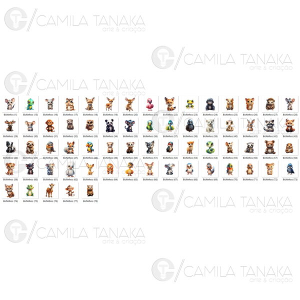 Kit Digital Png Bichinhos Aquarela 36 (pague 1 Leve 3) - Imagem 2