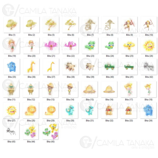 Kit Digital Png Bita Safari Aquarela (pague 1 Leve 3) - Image 2